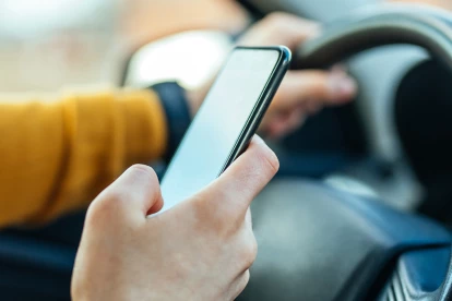 Distracted driver on cell phone